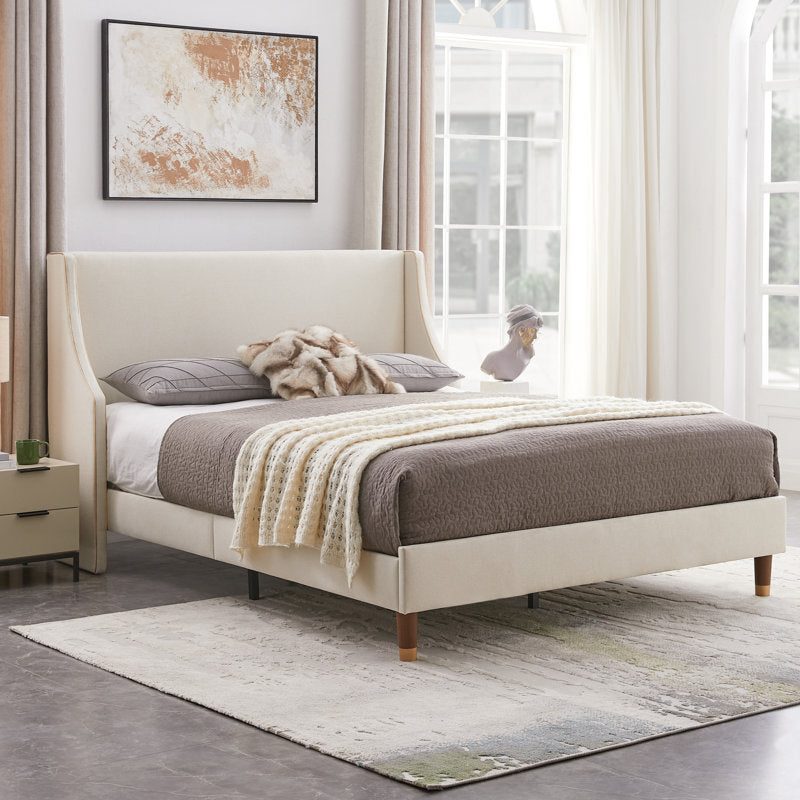 Luxe Wingback Platform Bed
