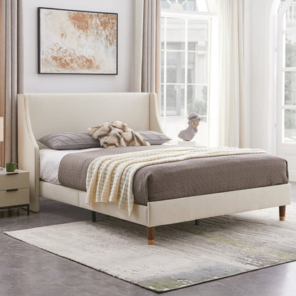 Luxe Wingback Platform Bed