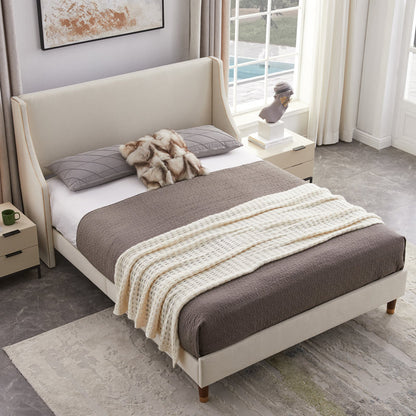 Luxe Wingback Platform Bed