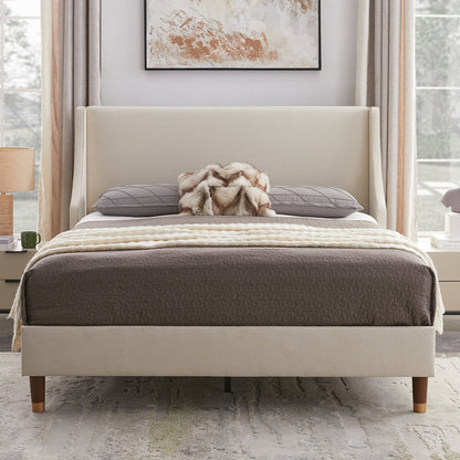 Luxe Wingback Platform Bed