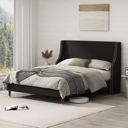 Luxe Wingback Platform Bed