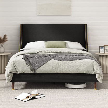 Luxe Wingback Platform Bed