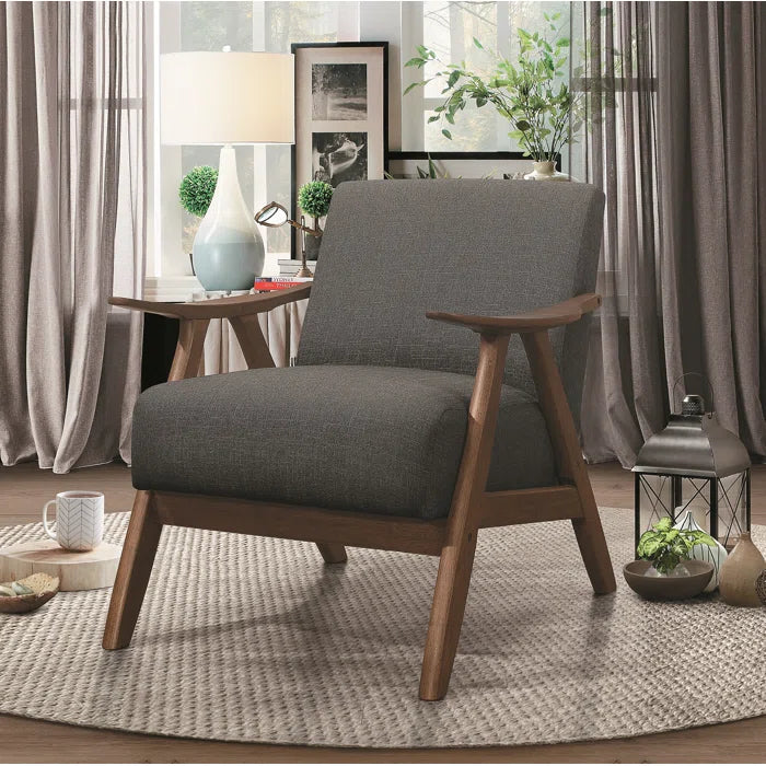 Mid-Centuary Upholstered Curve Armchair