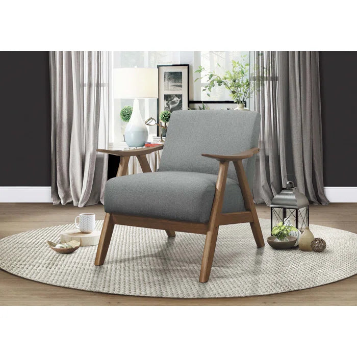 Mid-Centuary Upholstered Curve Armchair