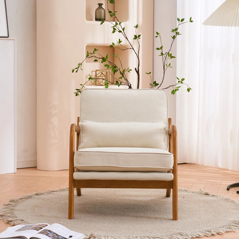 Mid Century Solid Wood Accent Chair