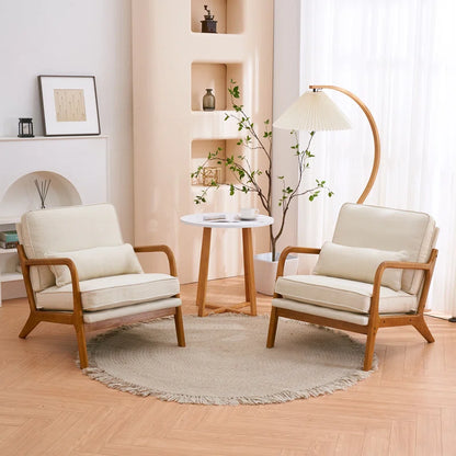 Mid Century Solid Wood Accent Chair