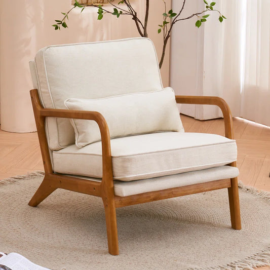 Mid Century Solid Wood Accent Chair