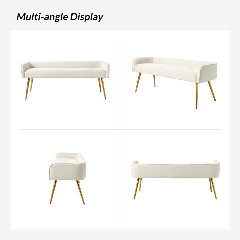 Mala Upholstered Bench with Metal Leg