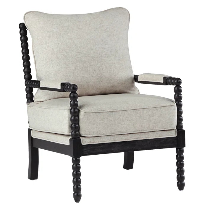 Modern Farmhouse Accent Chair with Turned Wood
