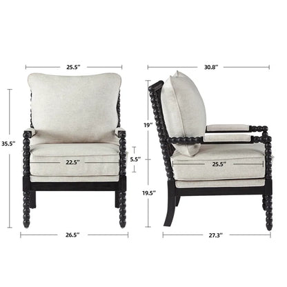 Modern Farmhouse Accent Chair with Turned Wood