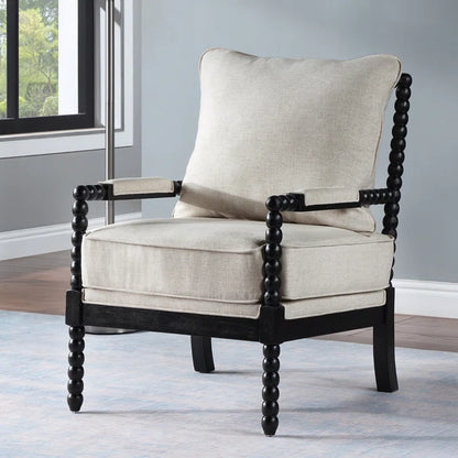 Modern Farmhouse Accent Chair with Turned Wood