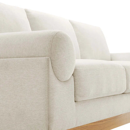 Natural Wood Upholstered Fabric Sofa