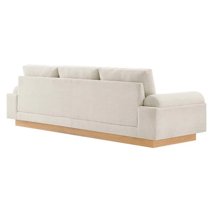 Natural Wood Upholstered Fabric Sofa