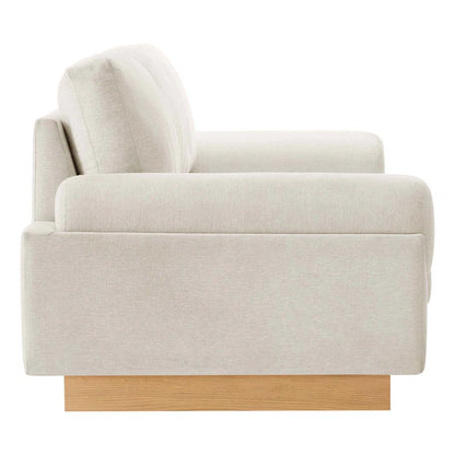Natural Wood Upholstered Fabric Sofa
