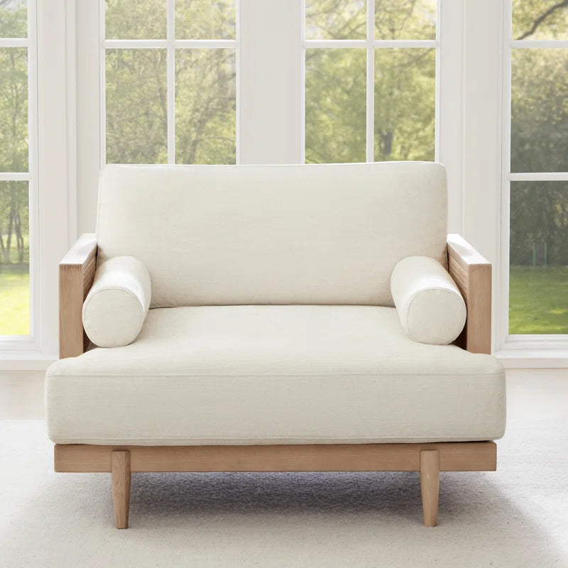 Natural Rattan Upholstered Single Sofa