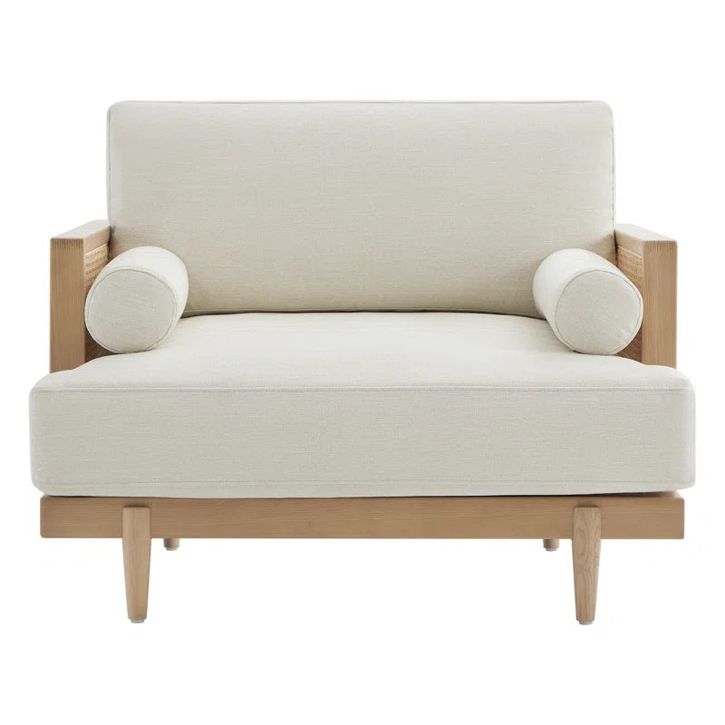 Natural Rattan Upholstered Single Sofa