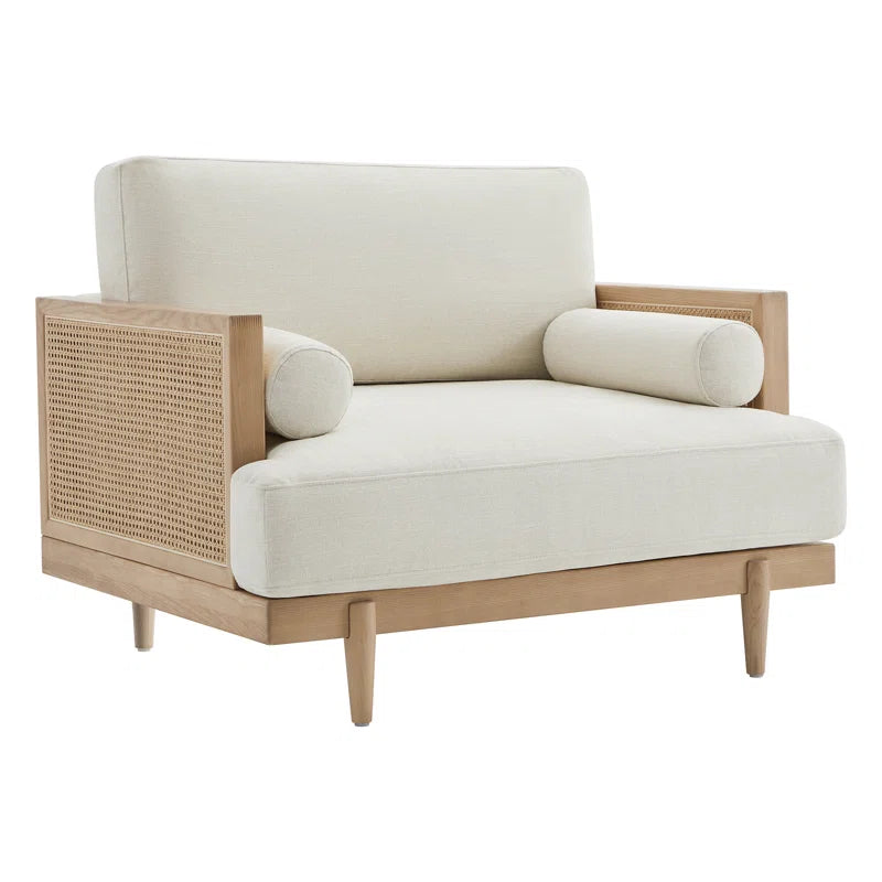 Natural Rattan Upholstered Single Sofa