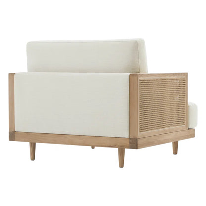 Natural Rattan Upholstered Single Sofa