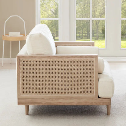Natural Rattan Upholstered Single Sofa