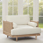 Natural Rattan Upholstered Single Sofa