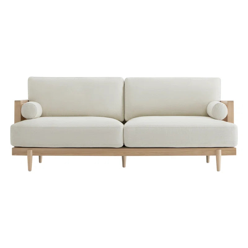 Natural Rattan Upholstered Sofa