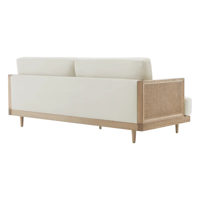 Natural Rattan Upholstered Sofa