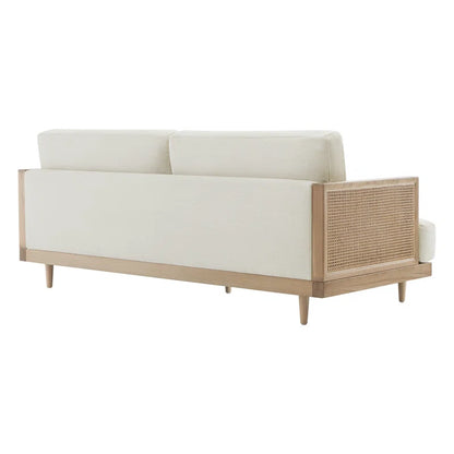 Natural Rattan Upholstered Sofa