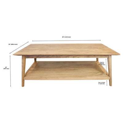 Solid Teak Rectangle Coffee Table
