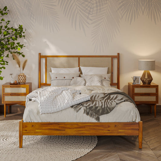 Isla Cane Teakwood Bed