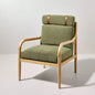 Raw Boucle Upholstered Wood Accent Arm Chair