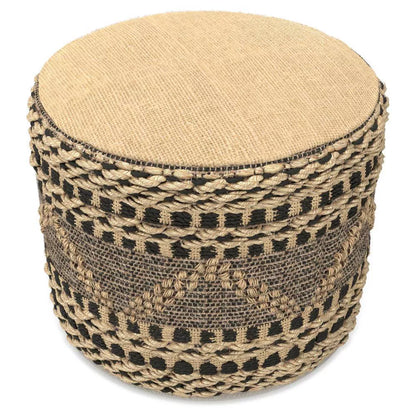 Round Woven Natural Jute Pouf