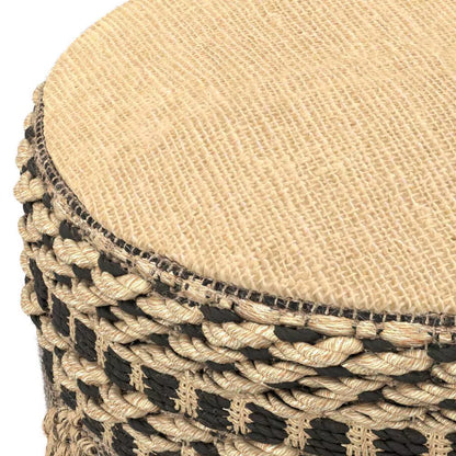 Round Woven Natural Jute Pouf