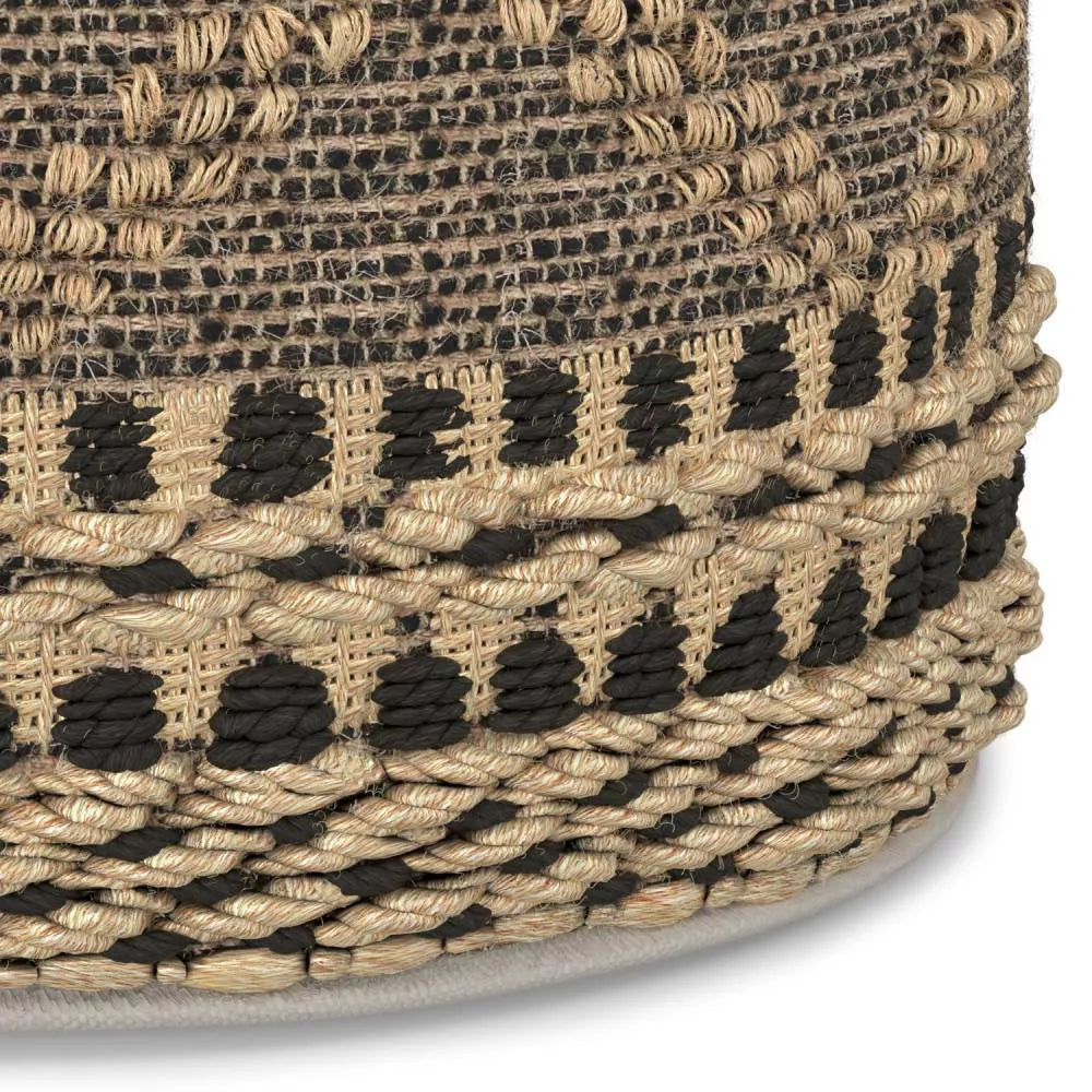 Round Woven Natural Jute Pouf