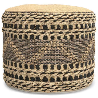 Round Woven Natural Jute Pouf