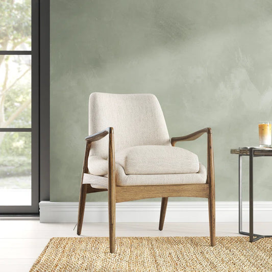 Russell Walnut Upholstered Armchair