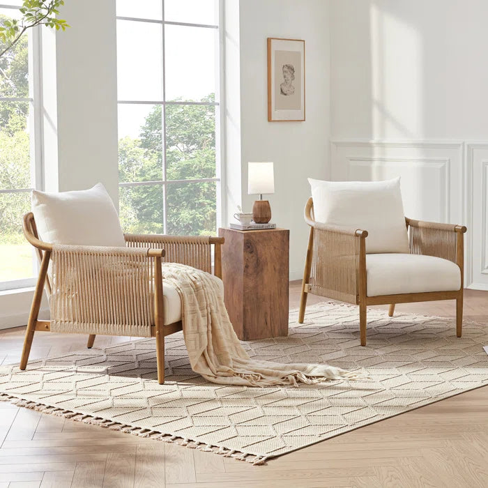 Sleek Cord Upholstered Armchair