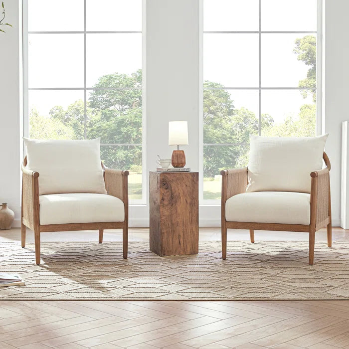 Sleek Cord Upholstered Armchair