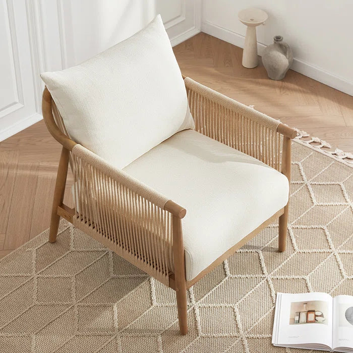 Sleek Cord Upholstered Armchair