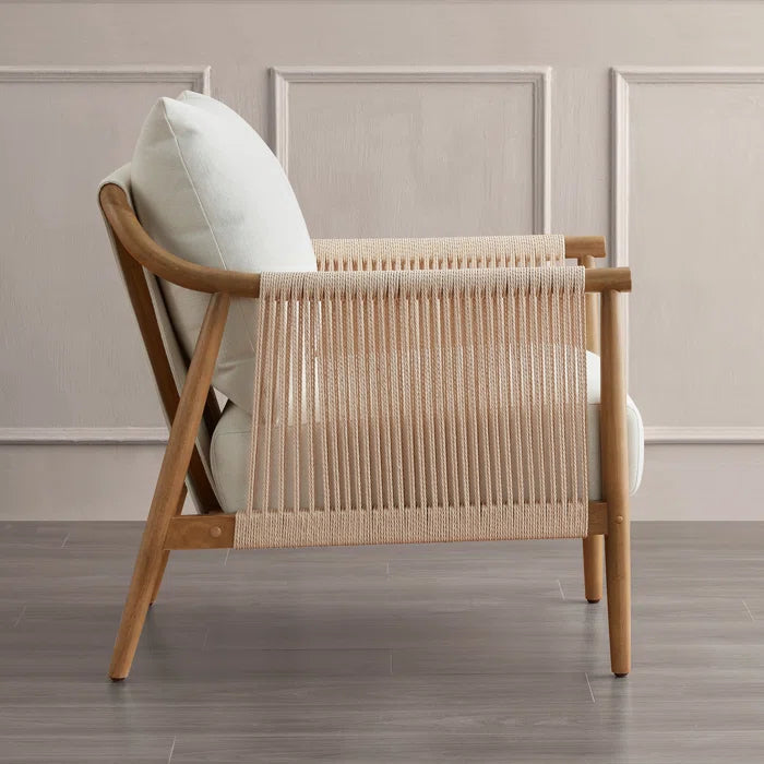 Sleek Cord Upholstered Armchair