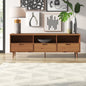 Solid Teak Wood 3-Drawer TV Stand