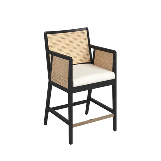 Solid Wood Upholstered Counter Stool