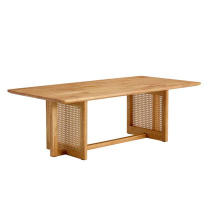 Teak & Rattan Rectangle Coffee Table