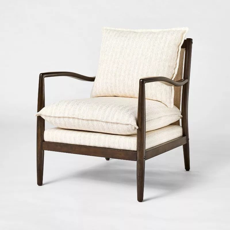 Teak Pillow Top Accent Chair