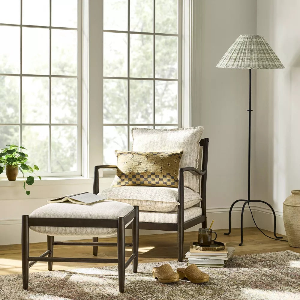 Teak Pillow Top Accent Chair