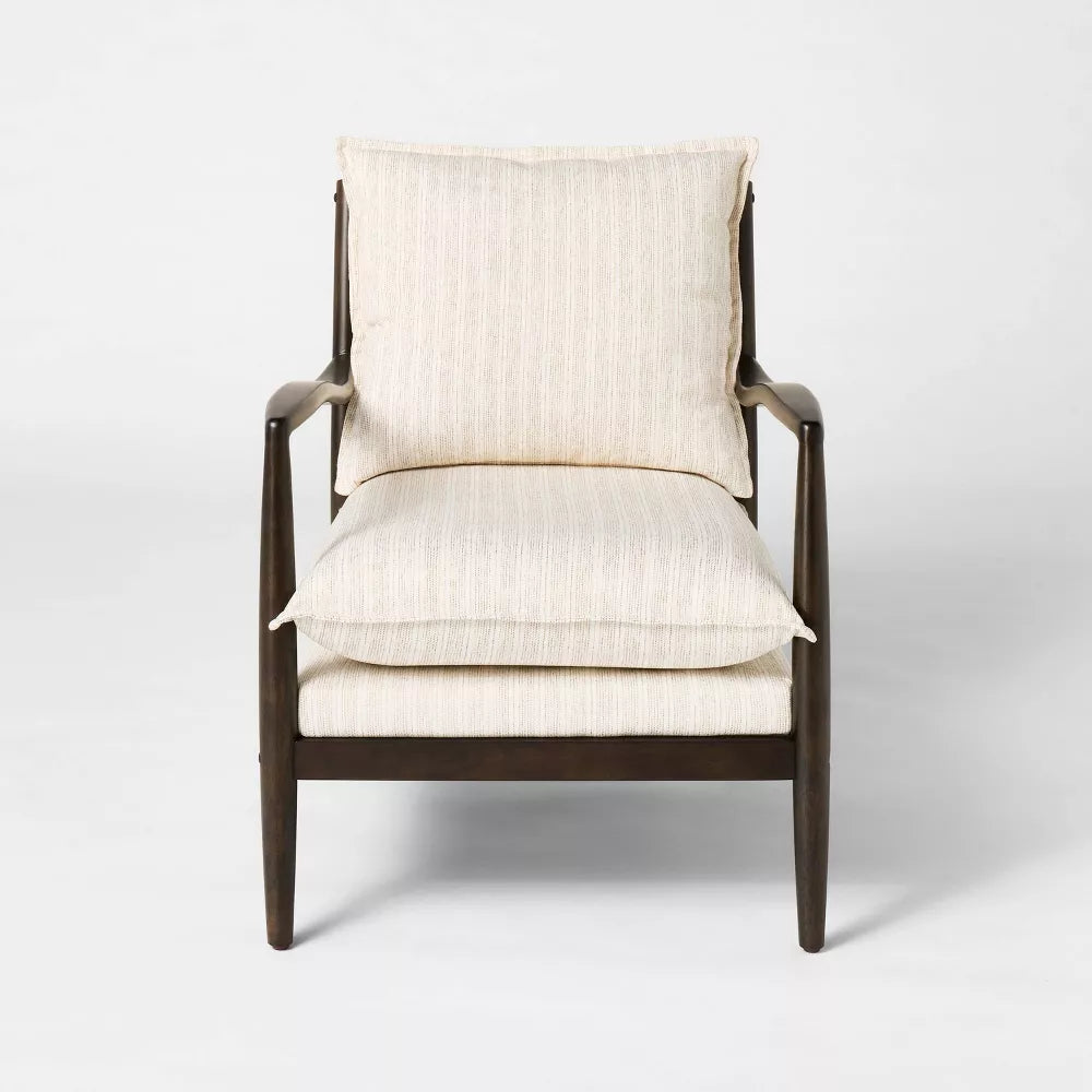 Teak Pillow Top Accent Chair