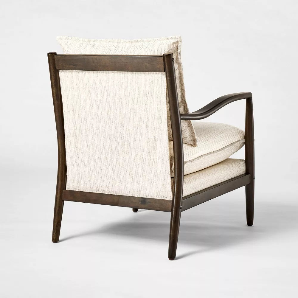Teak Pillow Top Accent Chair