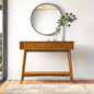 Mid-Century Modern Console Table with 2 Drawers & Lower Shelf