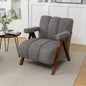 Upholstered Chandigarh Armchair with Teak Wood Legs