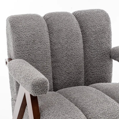 Upholstered Chandigarh Armchair with Teak Wood Legs