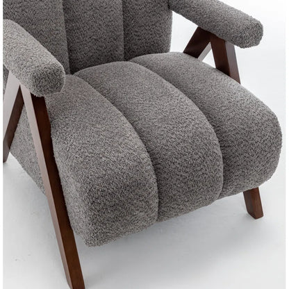 Upholstered Chandigarh Armchair with Teak Wood Legs